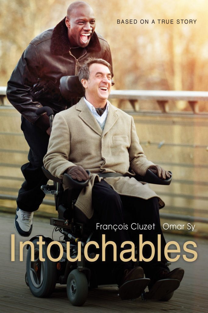 Cartaz do filme Intocáveis (2011). Como exemplo de filmes que abordam temas sociais