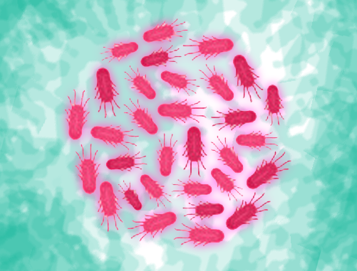 ilustração de cepas de vírus em fundo azul